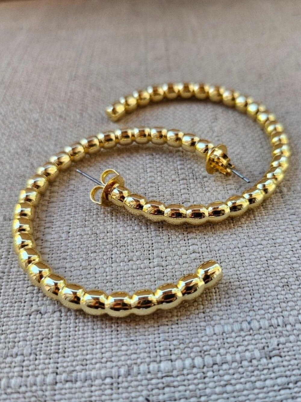 RL Ralph Lauren Women Earrings Gold Tone Fashion Jewelry Hoop Loop Earrings